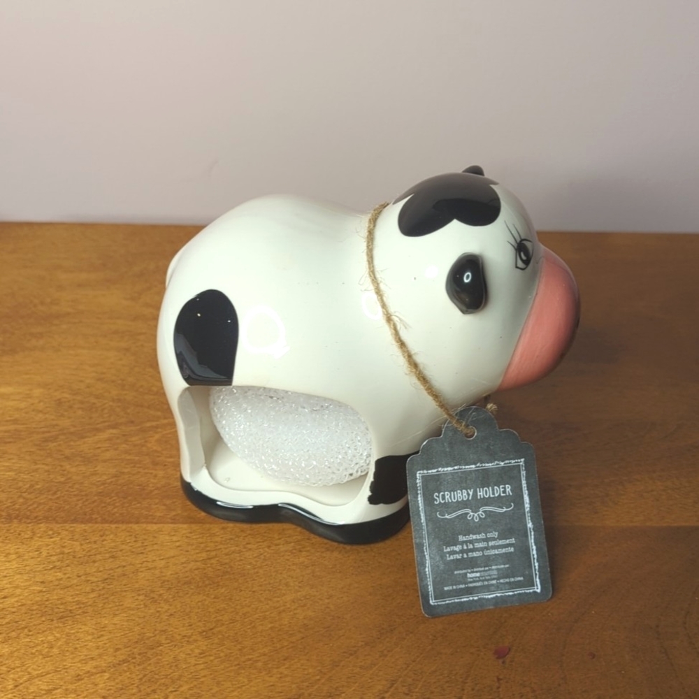 Cow Sponge holder with sponge